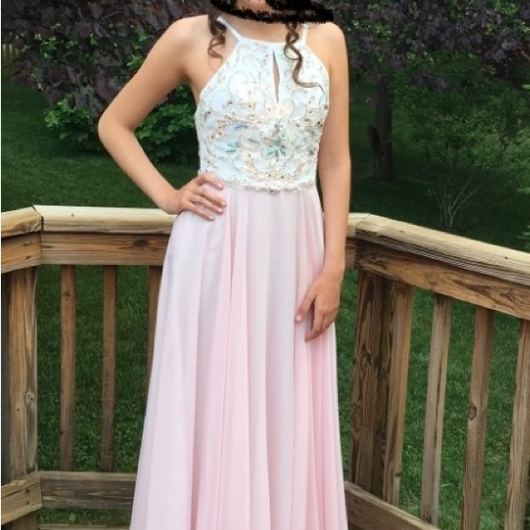 Prom dress with beading by Xscape. Retailed new $150 at Lord & Taylor. Size 6. - Picture 1 of 8